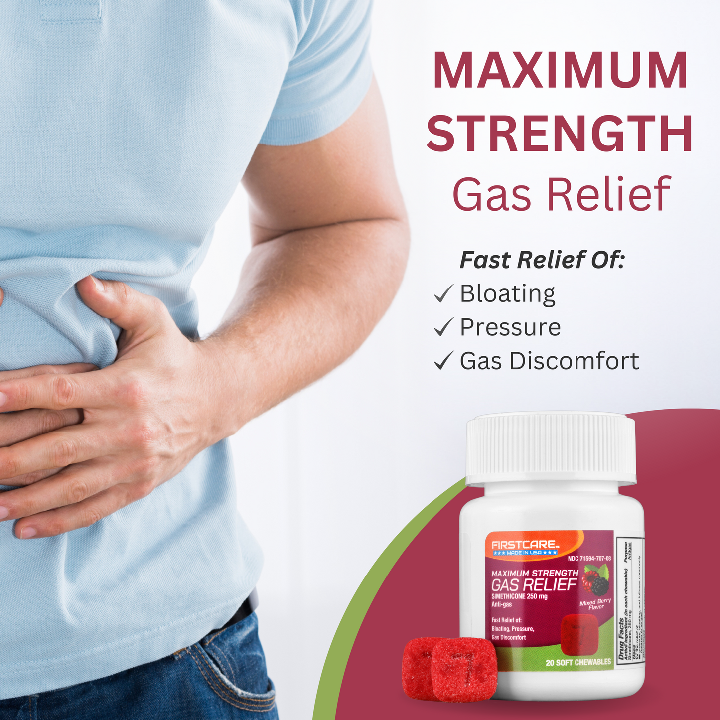 Get fast relief of bloating, pressure and gas discomfort from gas relief soft chewables