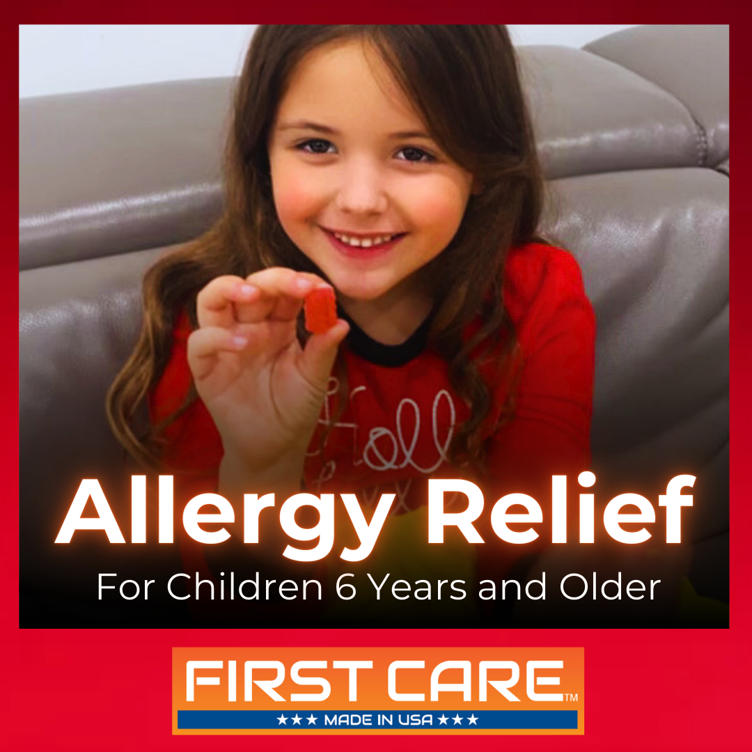 FIrstcare allergy relief chewable medication is suitable for children 6 years and older